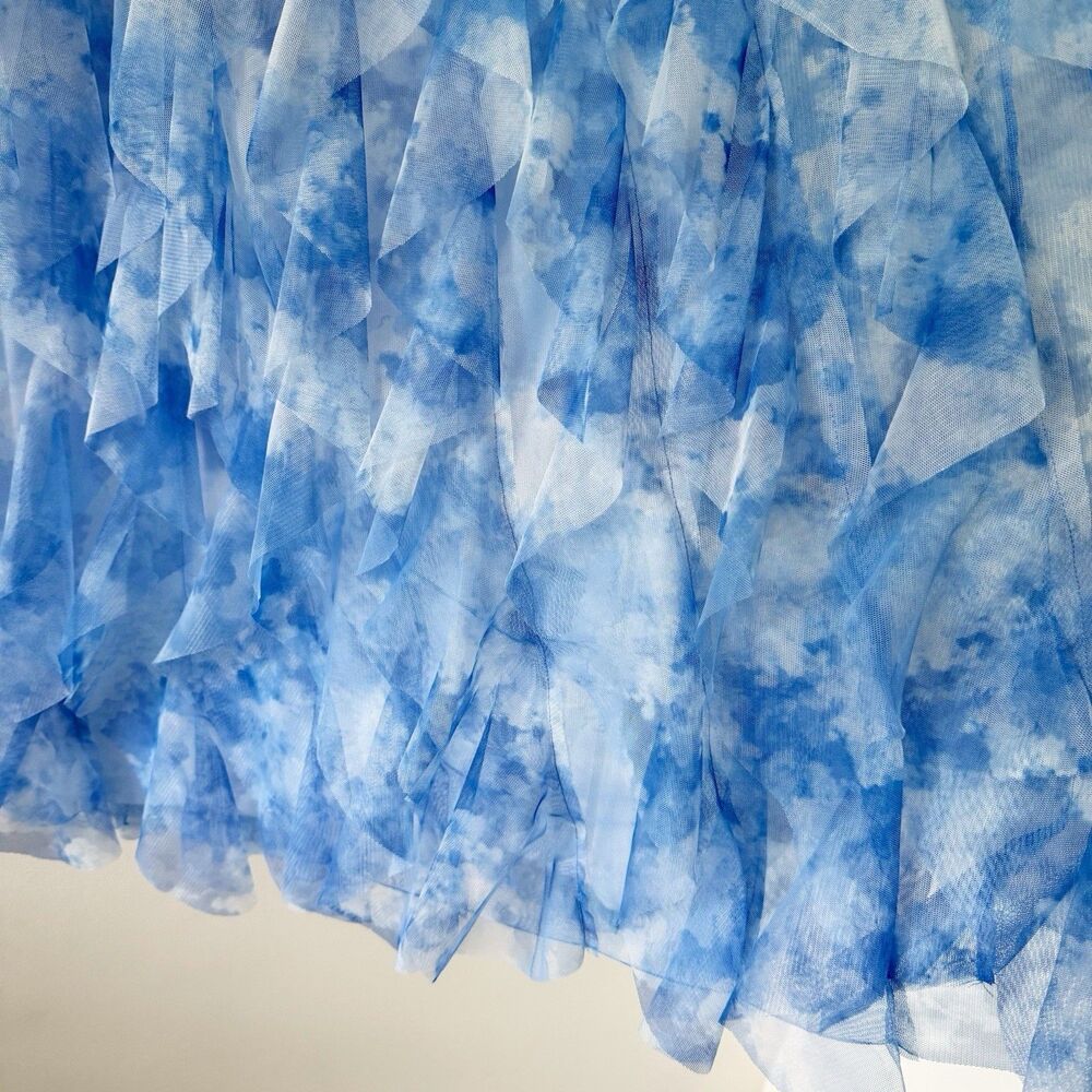 Fairycore Coquette Soft Romantic Tie Dye Ruffled Elastic Waist Tiered Skirt Med - Picture 9 of 15